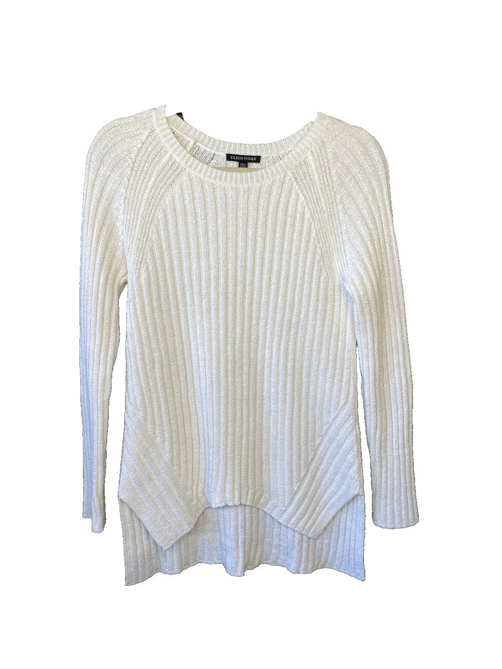 Eileen Fisher Sweater Womens Size XXS Ribbed Organic Cotton Linen Knit Pullover